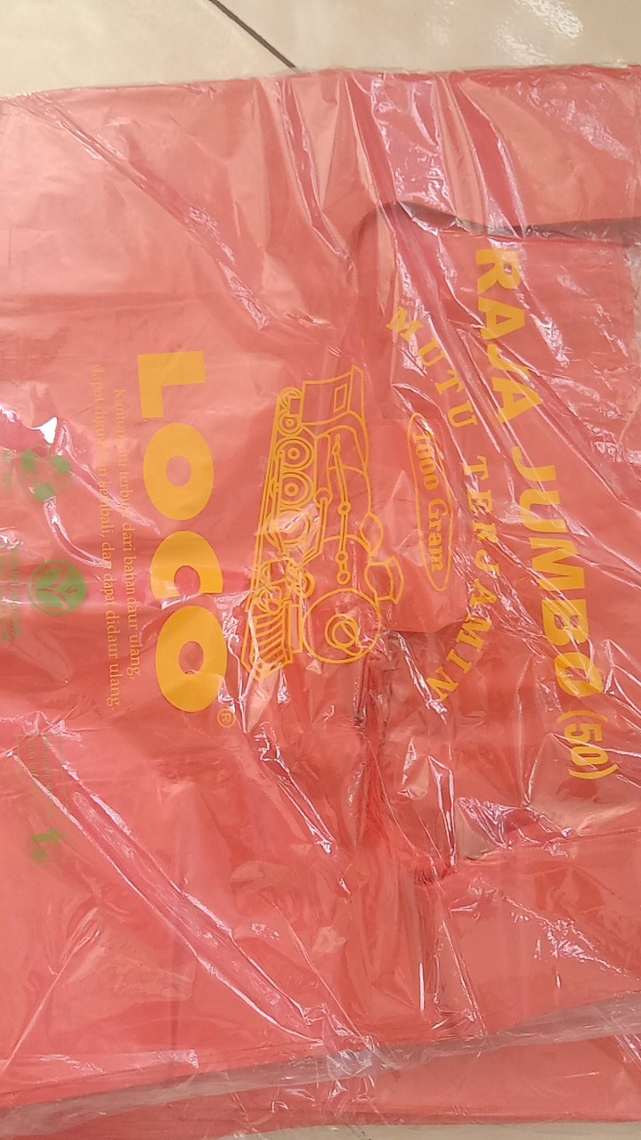 Kantong Plastik Merah - Kresek Merah Raja Jumbo - Loco 50 Merah - Raja Tebal