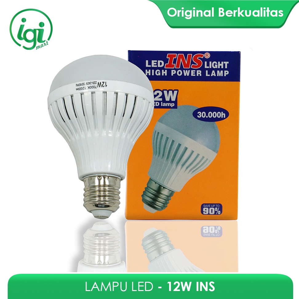 LAMPU LED INS 12 WATT / LED BULB 12 WATT / BOHLAM LED 12 WATT PUTIH