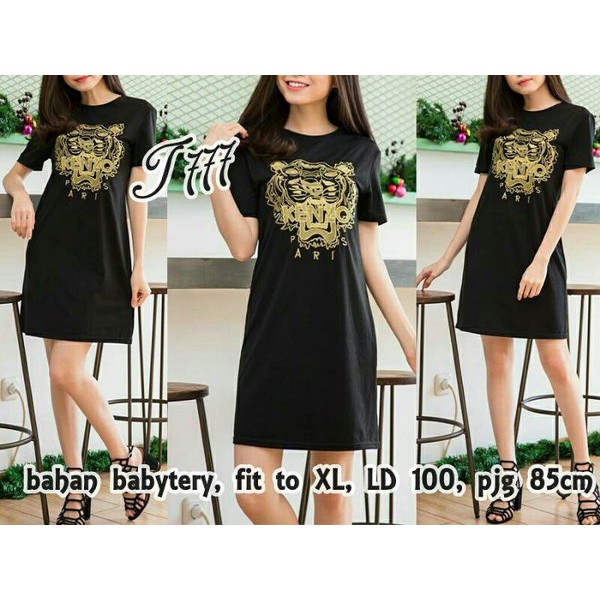 Unix Pakaian Wanita Fashion 16857 Dress Babyterry Kenzo Black