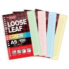 

Kertas Isi Binder Loose Leaf A5 50 Lembar Warna Rainbow Campur BigBoss