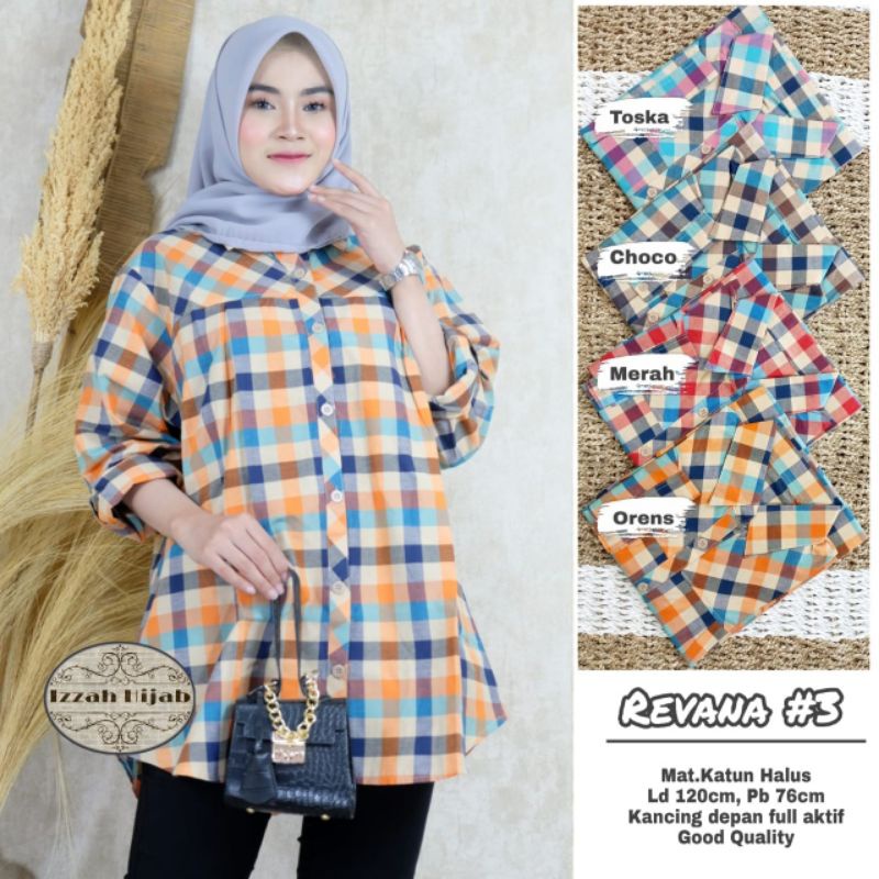 Atasan Wanita Tunik Jumbo Ld 120 Revana 3 By Izzah