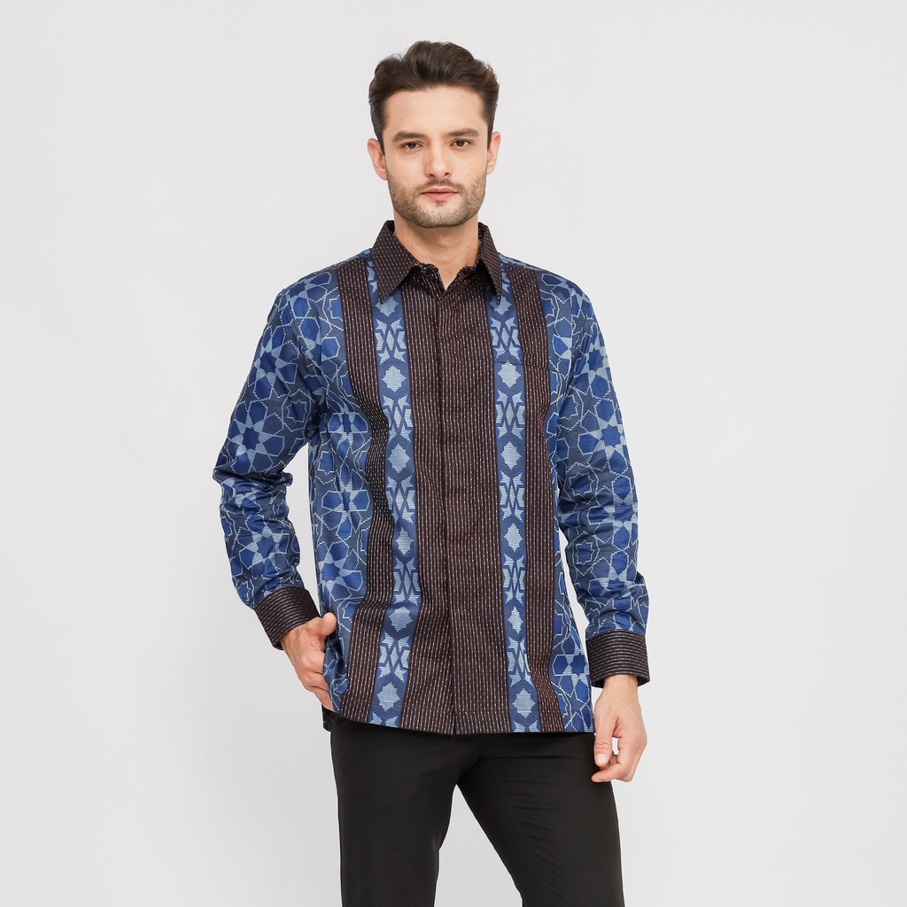Baju Batik BHS Signature Biru Hitam 02 // BAMUS BHS // COD