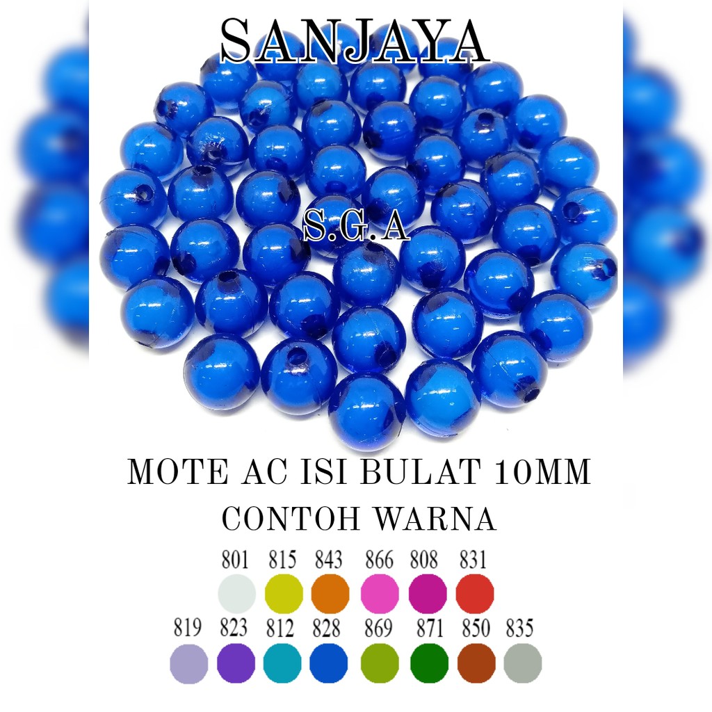 MOTE ISI / MANIK AKRILIK ISI / MANIK BULAT / MANIK ISI BULAT / MOTE AC ISI BULAT 10MM