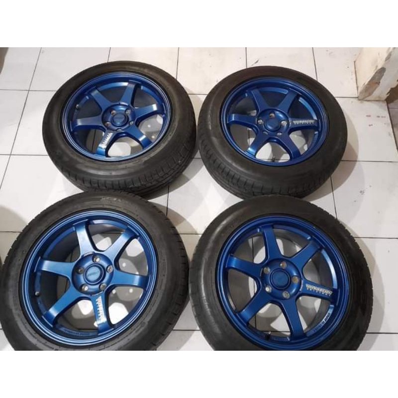 Velg Mobil Variasi Second Te37 Ring 17x8 Pcd 5x114 + Ban 215 60 R17 Buat Inova Terios Camry Accord H