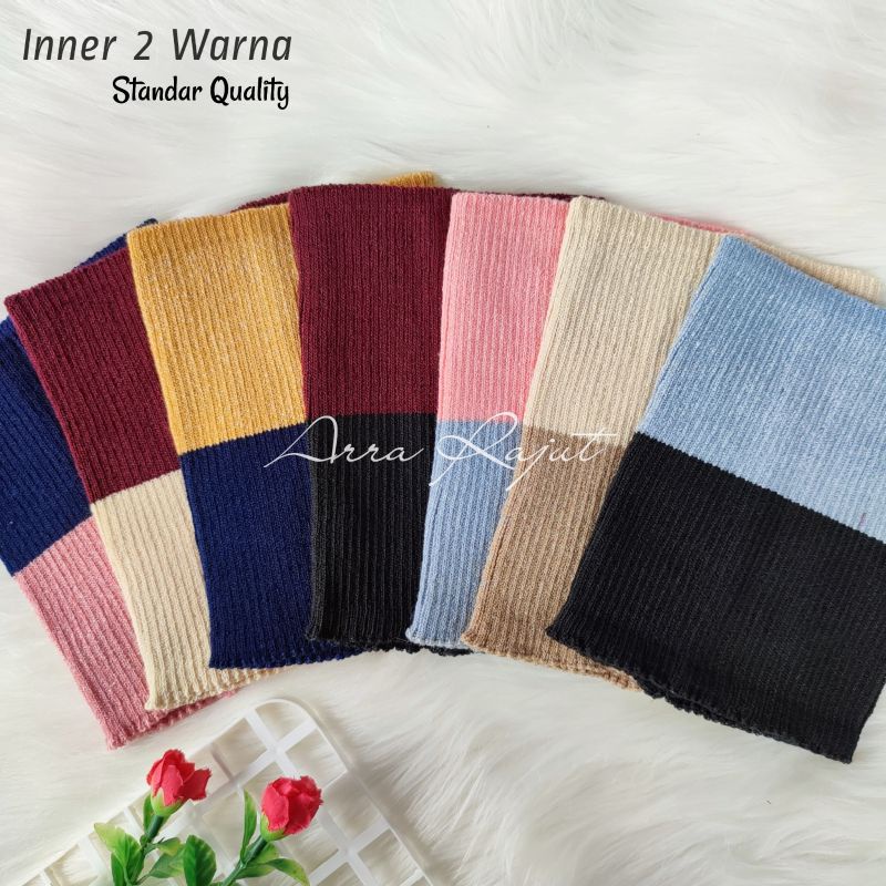 BANDANA RAJUT TWOTONE CIPUT RAJUT 2 WARNA INNER HIJAB ANTI PUSING