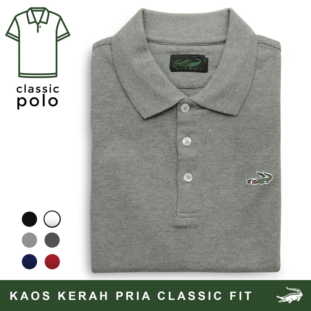  Crocodile  CLAS Grey Baju  Kaos Kerah Pria Men Polo 