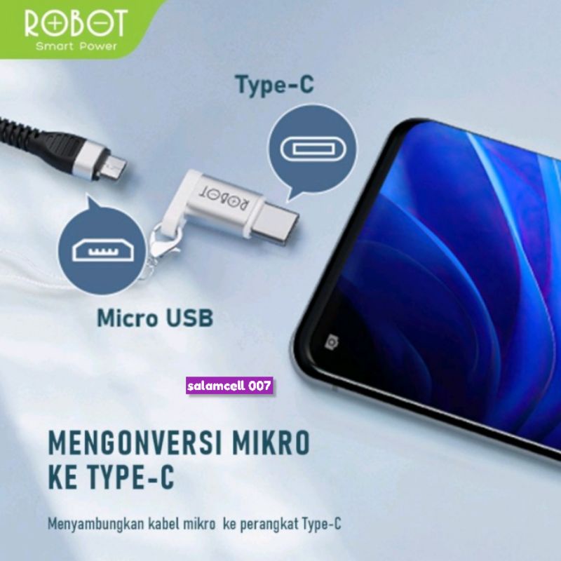 OTG ROBOT Type-C To Micro,Micro To Type-C Original Garansi Resmi