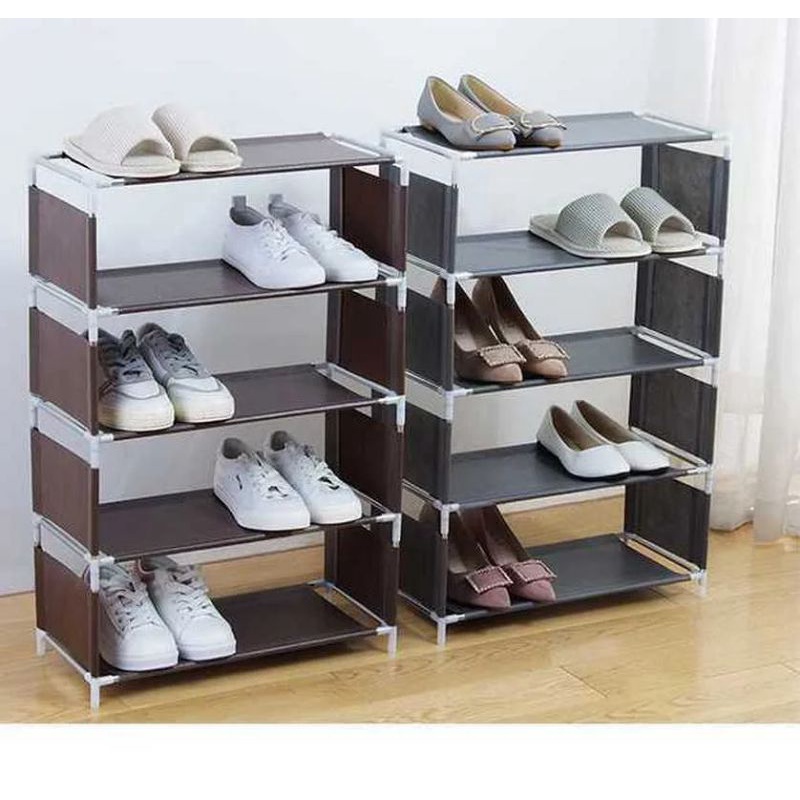 New Rak sepatu motif 5 susun/Rak sepatu 6 layer Non woven