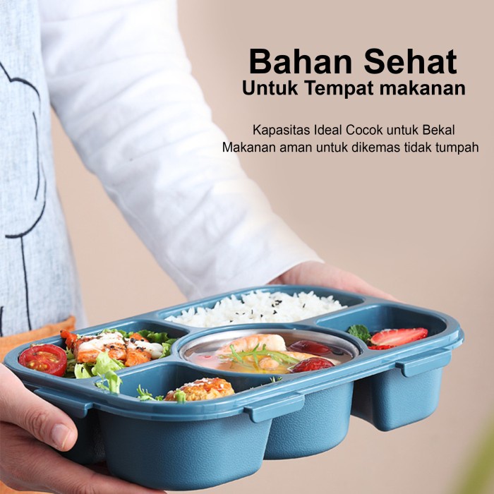 Tempat Kotak Bekal Makan Launch Box Anak Plastik 1400ml Bento Box