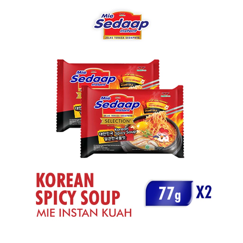 

Sedaap Mie Instan Korean Spicy Soup Bag 77 gr x2