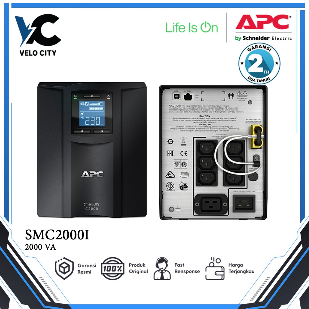 APC Smart UPS C 2000VA LCD 230V SMC2000I - Garansi Resmi 2 tahun