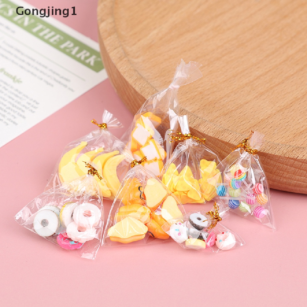 Gongjing1 Mainan Miniatur Makanan Penutup / Teh / Snack / Macaroon Untuk Aksesoris Rumah Boneka 1 / 12