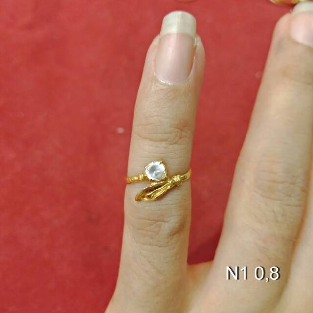 Cincin anak No 1 anak dan dewasa emas asli kadar 700 70% 22 1 satu g gr gram dora bo eka A merah rantai merica mata