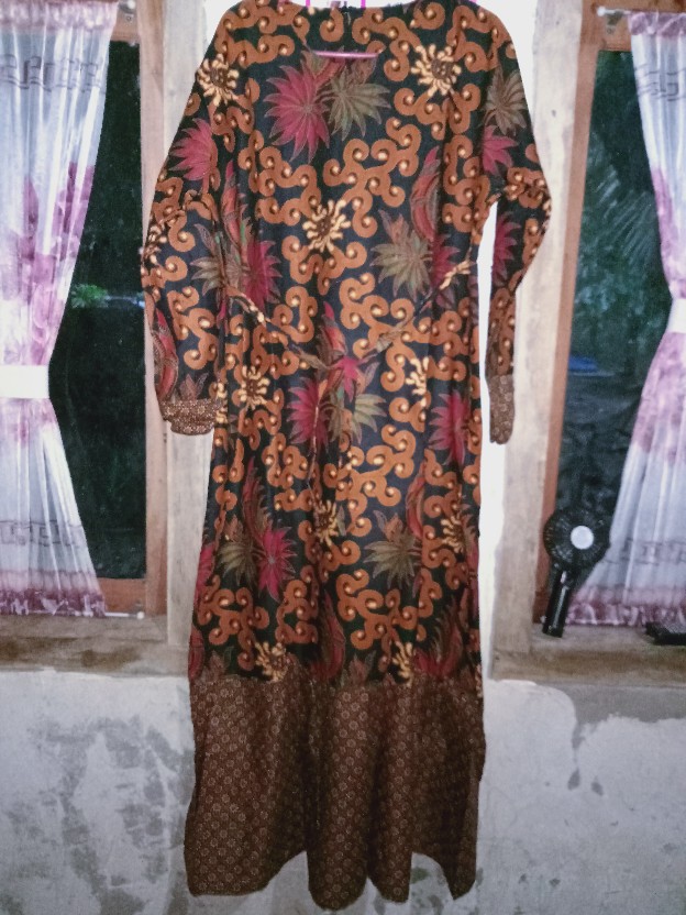 [bisa Cod] Batik Rifa Cfbr034 Baju Batik Couple Family Gamis & Kemeja Lengan Pendek Katun Halus