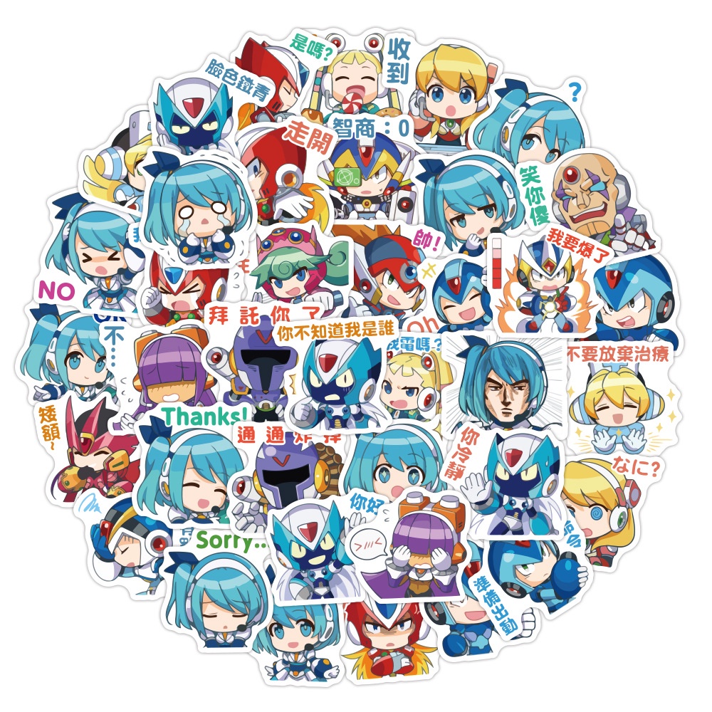 Rockman stiker anti-berantakan Hunter x air Piala dekoratif Jurnal bahan permainan kartun ponsel cas