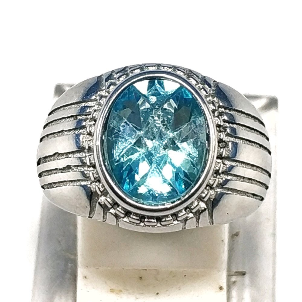 CINCIN TITANIUM PERMATA BLUE TOPAZ SKY