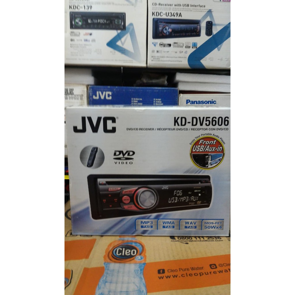 Head unit jvc kd-dv5606 single din dvd kd dv5606
