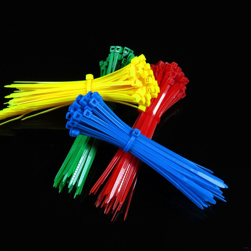 100pcs 3*100mm Reusable Colorful Standard Self-locking Plastic Nylon Cable Ties Wire Zip Tie