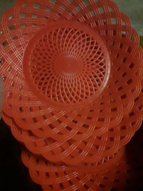 Piring Plastik Rotan Anyaman(tanyakan Stok Sblm Membayar)