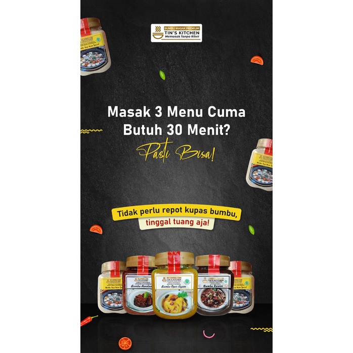 

Bumbu Rendang instan / Bumbu Opor instan/ Bumbu Nasi goreng/Teriyaki / Tomyam / Barbeque / Blackpepper / Saus Spicy / Beef bolognese/Rawon/ Rica Merah / Bumbu Kebuli