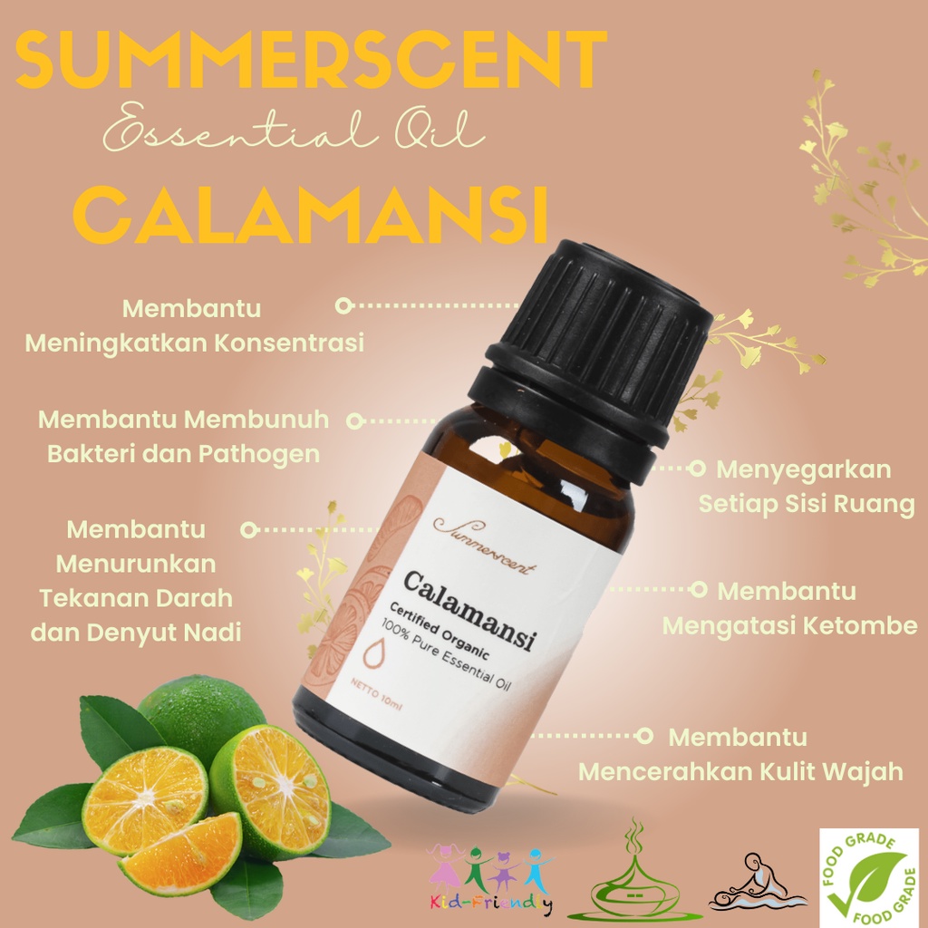 SUMMERSCENT Essential Oil Aromatherapy Aroma Calamansi Pengharum Ruangan Esential Oil Aromaterapi