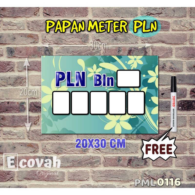 

Ecovah Papan Meter Listrik PLN PAM motif Unik - Floral 16