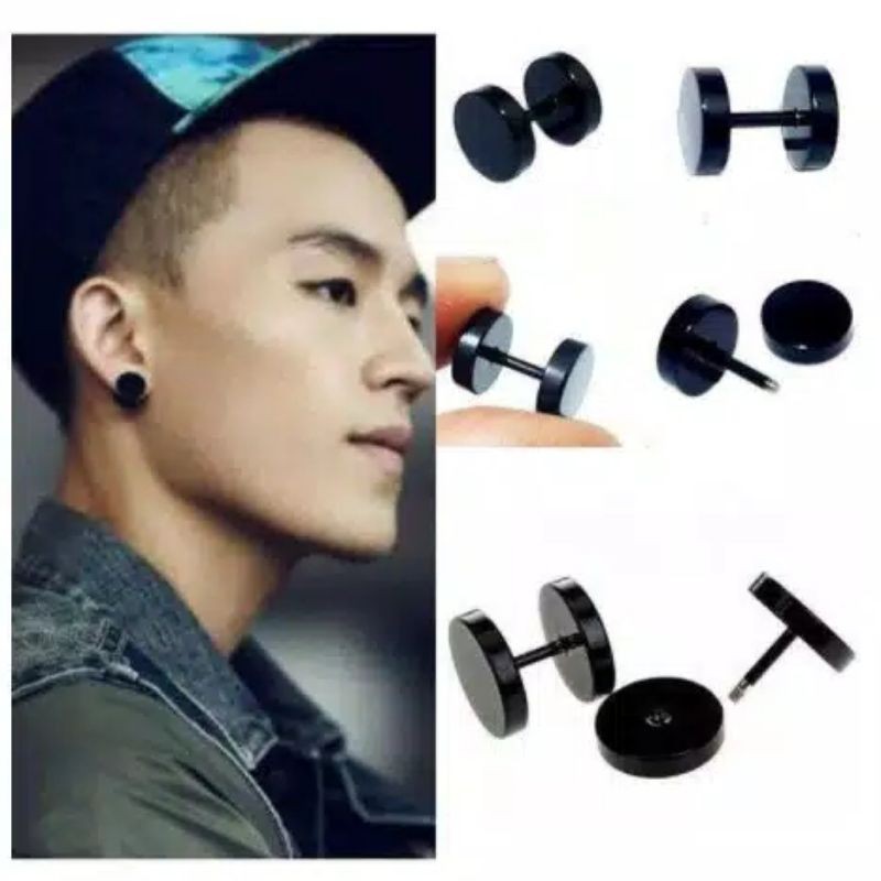 Anting Motif Roda Warna Hitam Murah