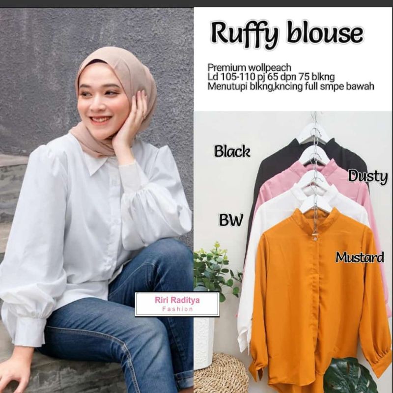 PROMO READY STOCK RUFFI BLOUSE//BLOUSE MOTIF JUMBO TERBARU(1KG MUAT 7PCS)