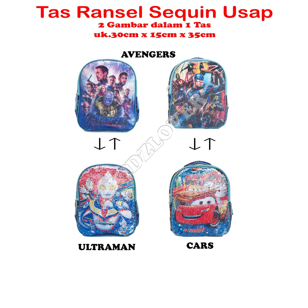 Tas Sequin Usap Ransel Anak Sekolah TK/Paud