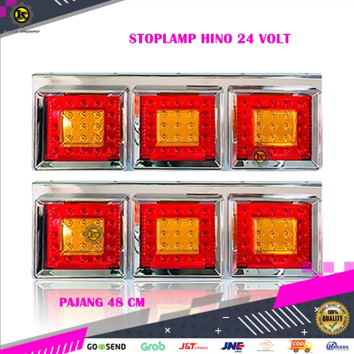 Lampu Variasi Stoplamp Rem Sen Kotak Running Sein Stop lamp Led Belakang Truk Fuso Hino 24 Volt