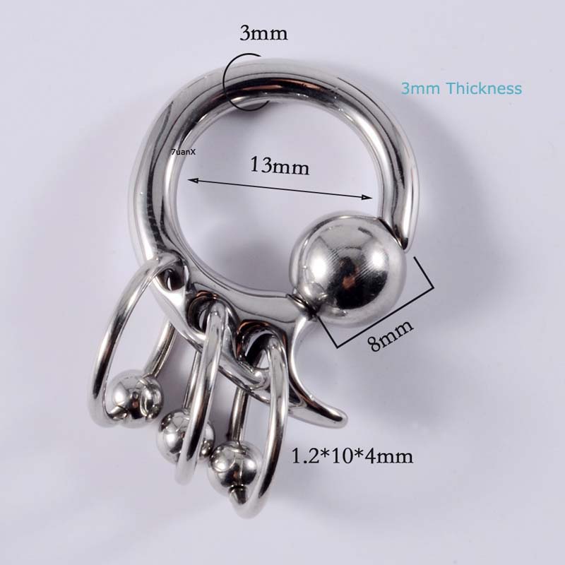 1 Piece Lobe Piercing Plug Earrings Captive Bead Ring Spring Bead Stainless Steel Hip Hop Style