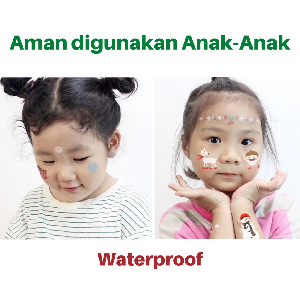 White Stiker Xmas Tattoo | Tato Temporer Natal | Waterproof