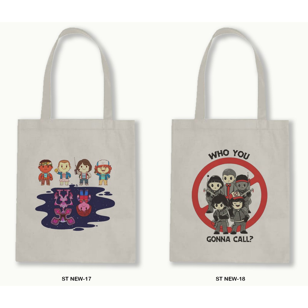 TOTE BAG BLACU 30X40 - STRANGER THINGS series.04