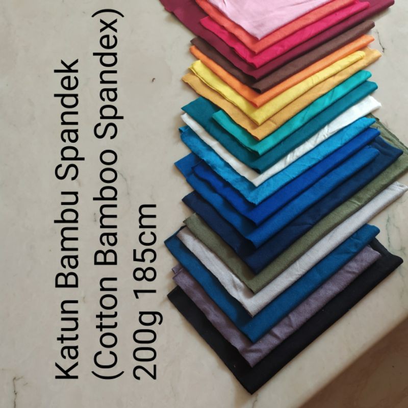 Bahan Kain Kaos Polos Katun Bambu Spandek (Cotton Bamboo Spandex)