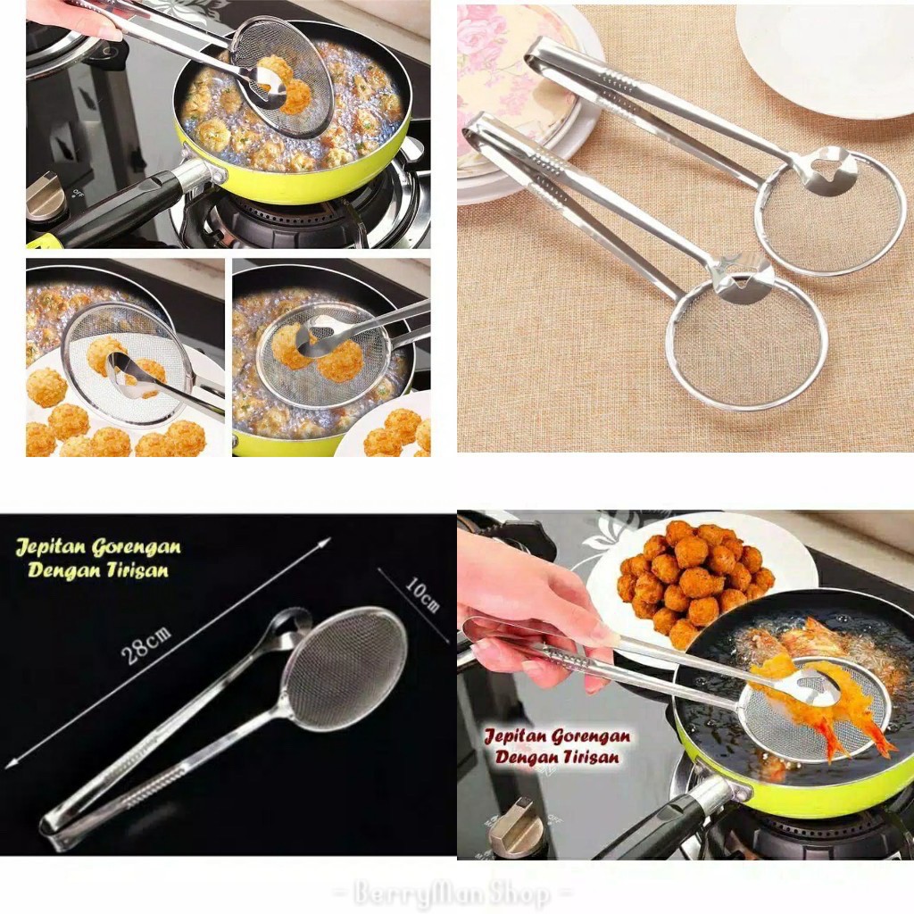 Pencapit Gorengan Capitan Goreng Dengan Tirisan 2 in 1
