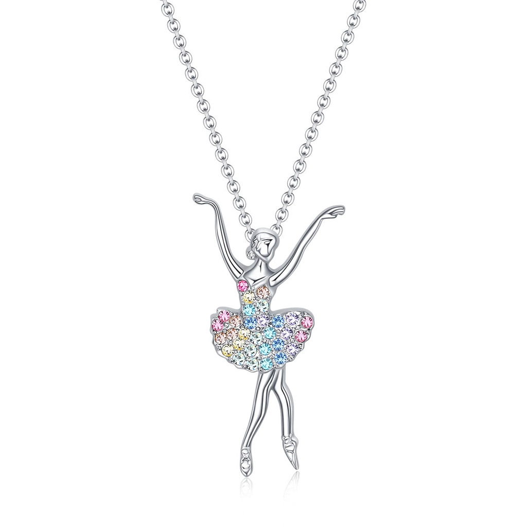Fancyqube Kalung Dengan Liontin Penari Balet Warna-Warni Untuk Wanita