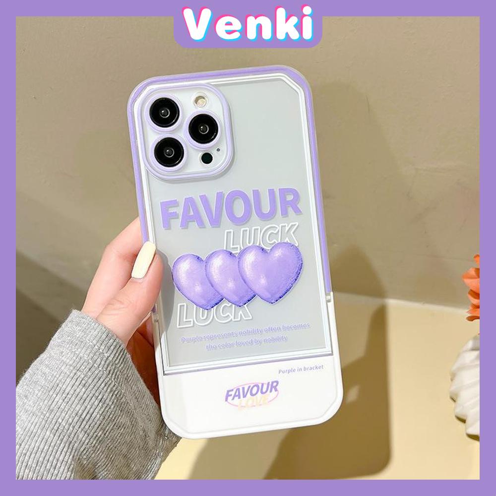 iPhone Case Acrylic Invisible Folding Stand Silicone Soft Case Airbag Shockproof Camera Cover Heart Cute Compatible For iPhone 11 Pro Max 13 Pro Max 12 Pro Max 7Plus xr XS Max