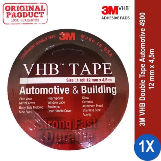 

Double Tape 3M VHB 12mm x 4,5mtr ASLI