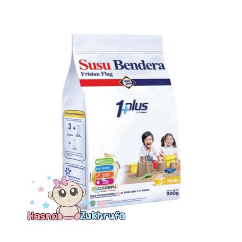 Susu Bendera 1 plus madu 900gr exp 2023