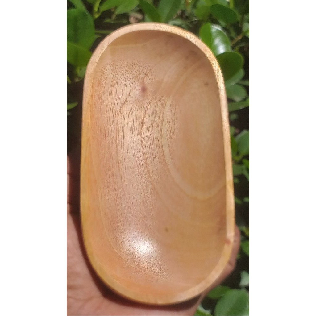 piring susi oval 8x16cm. mahoni