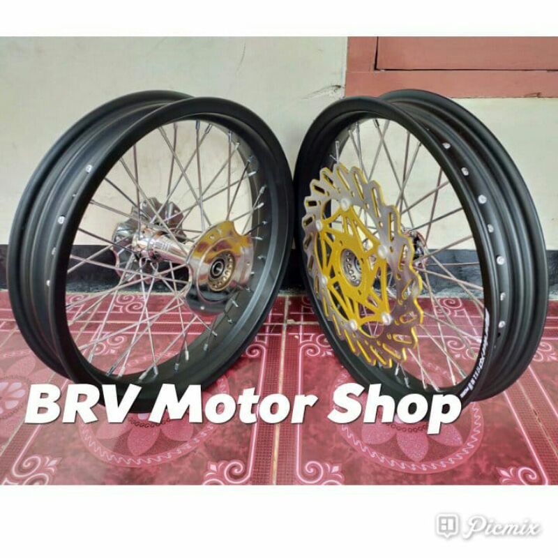 Velg Jari Ninja 250 CC Karbu Dan Injeksi Tromol Becak Lengkap Piringan Depan Lebar Ring17