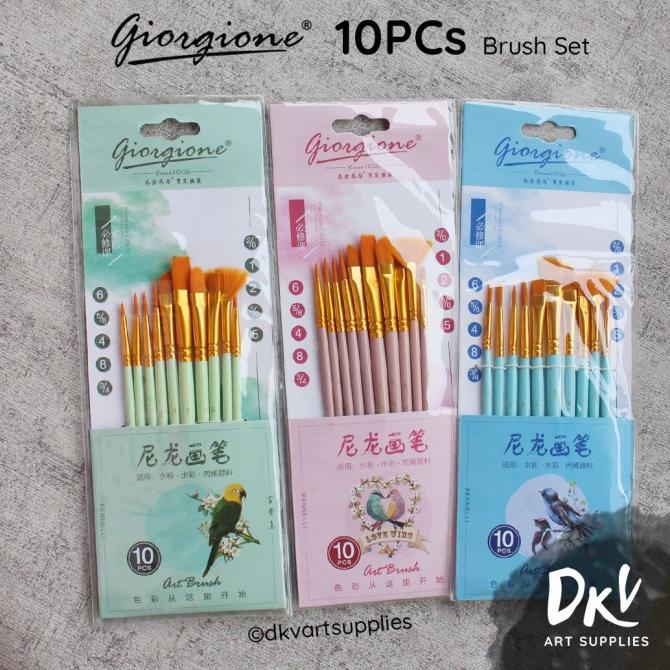 

TERLARIS Giorgione Brush Set G-188 | Kuas Lukis Set 10 Bird Series/CAT AKRILIK SET/CAT AKRILIK SET 24 WARNA/CAT AKRILIK PASTEL/CAT AIR/CAT AIR LUKIS SET/CAT AIR GIOTTO/KUAS LUKIS 1 SET/KUAS LUKIS KECIL/KUAS LUKIS LENGKAP/KANVAS LUKIS/KANVAS LUKIS