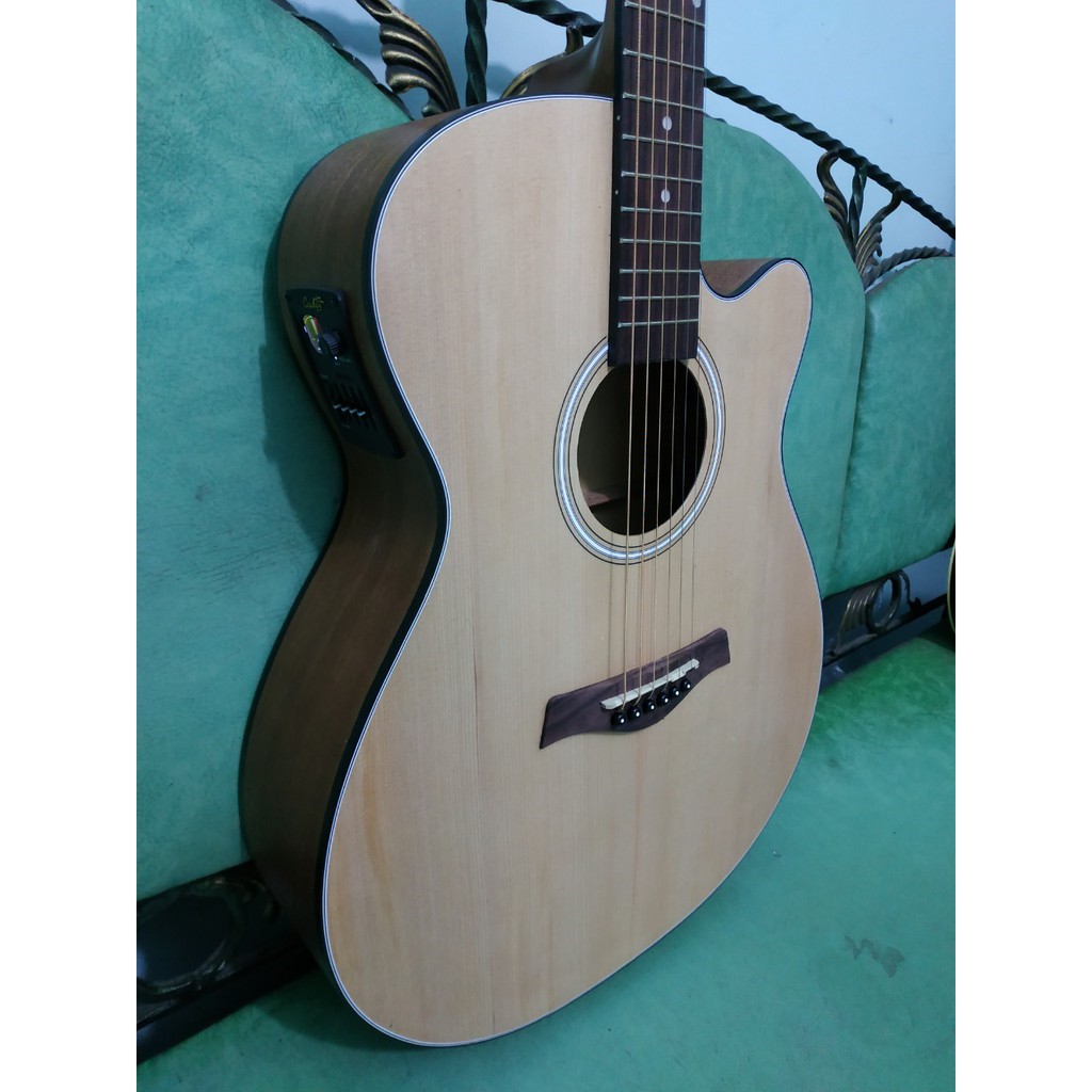 Gitar Akustik Elektrik Merk Cowboy Original Tipe GWC-235 NA Natural Equalizer EQ TUNER Cowboy Murah