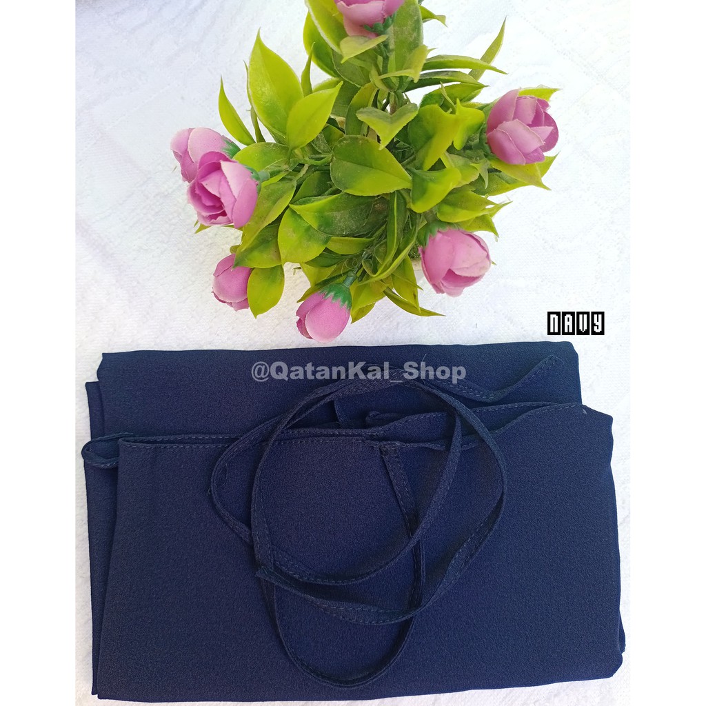 BERGO MARYAM TALI HIJAB INSTAN NON PET BAHAN DIAMOND KERUDUNG JILBAB PREMIUM BAGIAN 1-Navy