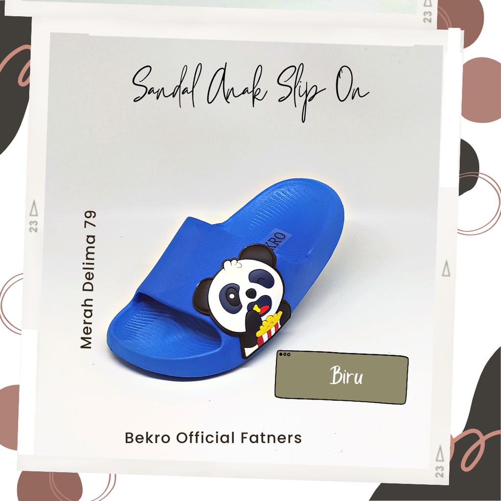 MD 79 - Sandal Import Viral Anak Laki Perempuan Model Panda Bambu / Sandal Import Model Baru