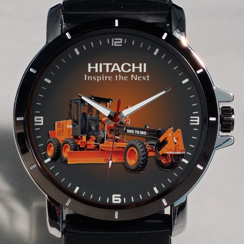 Jam Tangan Pria Hitachi Motor grader / Jam Tangan Custom Hitachi / Jam Tangan Hitachi