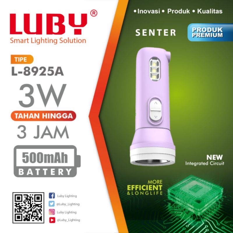 Senter Emergency LUBY 8925A 3Watt Murah Meriah