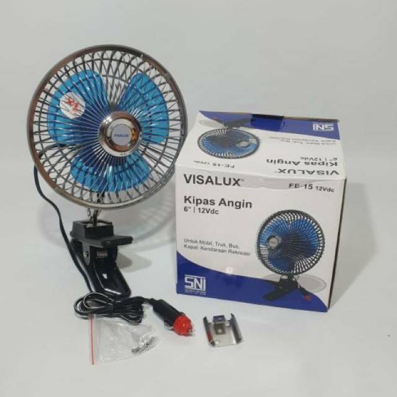 Kipas Angin Mobil 6 inch DC 12V 24V Kipas Angin Jepit Aki Mobil 6&quot; Kipas Angin DC Visalux Car Fan