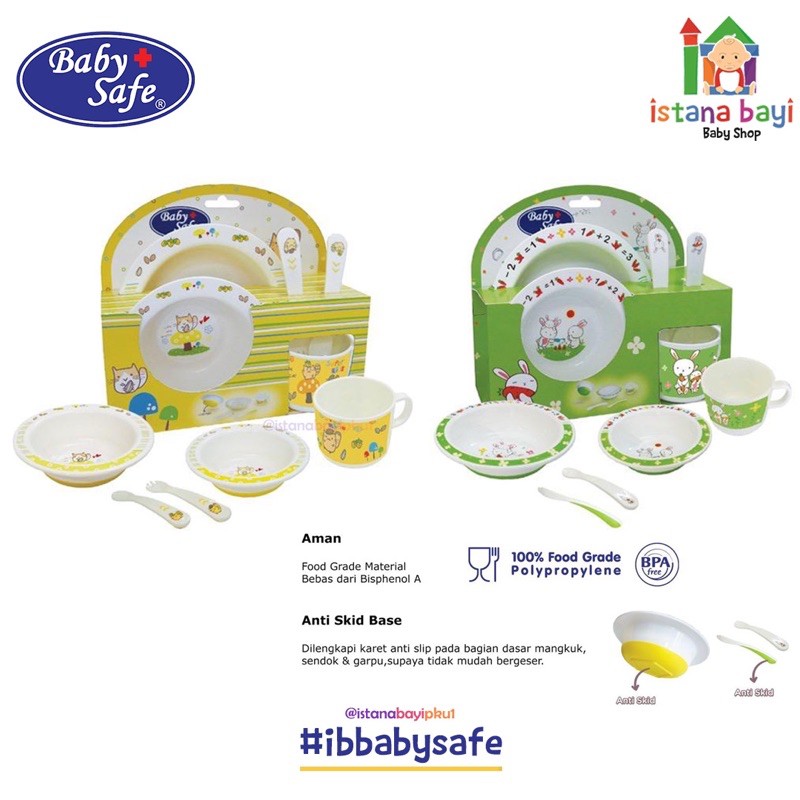 BABY SAFE SET MEAL 5 Pcs/BABY SAFE FEEDING SET/SET PERLENGKAPAN MAKAN ANAK