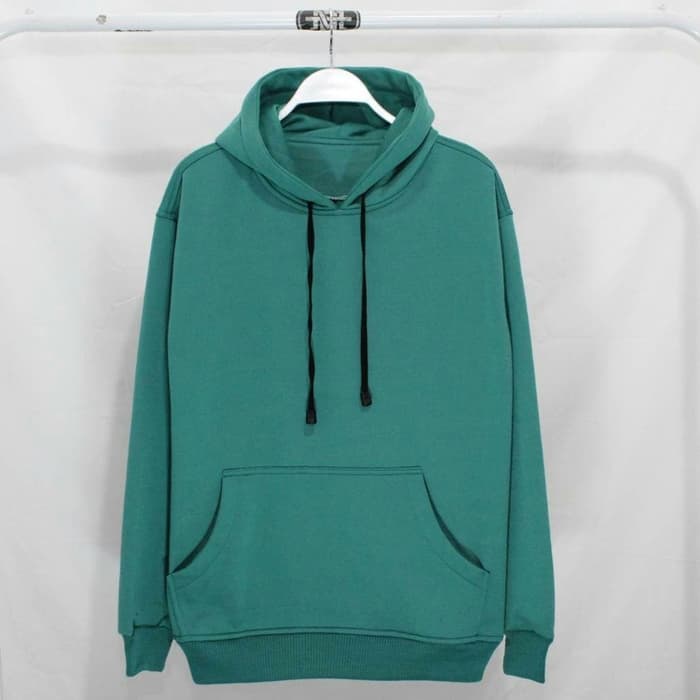 JAKET HOODIE HIJAU TOSCA POLOS